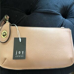 Joy Susan Beige Wristlet Clutch